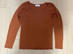 オレンジ色 長袖ニット Mサイズ