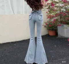 SHEIN リボンフレアデニム XS