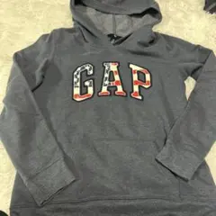 GAP パーカー 刺繍ロゴ 裏起毛 デニムネイビー XS レディース　美品