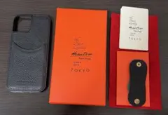 Hanatora iPhone14用レザー調ハードケース 黒
