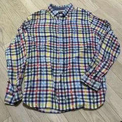 BEAMS HEART マルチカラー チェックシャツ スカルL