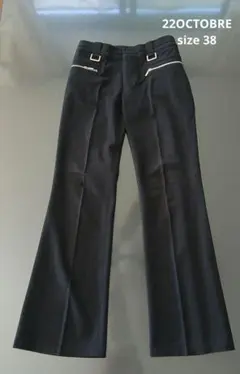 22 OCTOBRE☆センタープレス パンツ ブラック☆size38