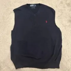 Polo by Ralph Lauren ブラック Vネック ニットベスト M