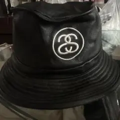 Stussy CAPZ バケットハット 黒 S/M リアルレザー