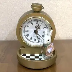 水曜日のアリス　白うさぎの時計 置物