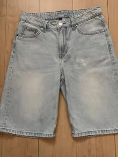 ライトブルー ショートデニムパンツレディズ jorts H&M