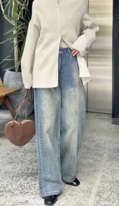 【年始SALE】mystic オーバーダイワイドデニムブルーサイズ2（L）