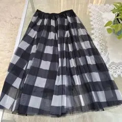 NEMIKA チュール フレアスカート チェック柄のサムネイル