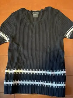 Armani Exchange 半袖ニット S/P 黒/白