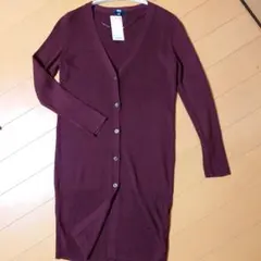 UNIQLO 　ユニクロ　リブVネック　ロングカーディガン 　M 　新品未使用