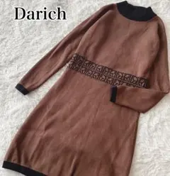 【Darich】ウエストロゴニットワンピース ブラウン タートル ミニ丈