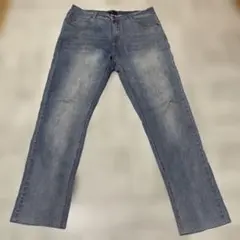 ライトブルー ストレート　ストレッチデニムパンツ　XL