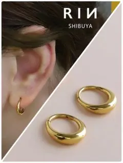 フープピアス　ゴールド