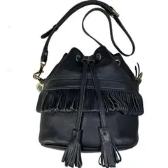 BARDOT ROSE フリンジ ショルダー バッグ 日本製 レザー 鞄 巾着