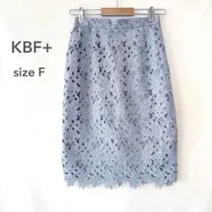 KBF+ アーバンリサーチ 花柄 レース タイトスカート ブルー フラワー　Fのサムネイル
