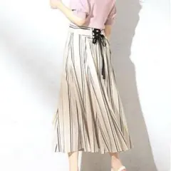 feroux エアリードビーストライプスカート アイボリー系 Sサイズ