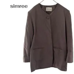 simree　長袖ロング丈ジャケット　アウター　シンプル　大きめL