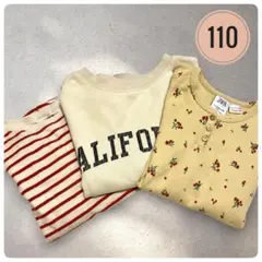 ZARA coca 110サイズ 3点セット カットソー 長袖 ボーダー 花柄