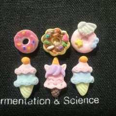 48.ネイルパーツ デコパーツ 6個セット アイス ドーナツ