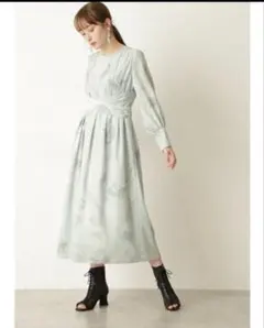 【美品】JILLSTUART ベラマーブルワンピース　ブルー