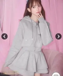 michellMacaronフリルスカートセットアップグレー/XS michellMacaronフリルスカートセットアップグレー/XS - メルカリ
