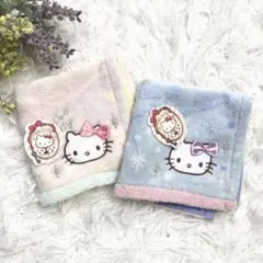 キティちゃん　ハローキティ　フェイス　タオルハンカチ　2枚セット