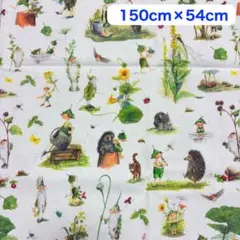 acufactumプリント生地 150cm×54cm【小人と動物たち】綿100%