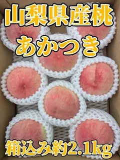 山梨県産桃　あかつき　箱込み約2.1kgのサムネイル