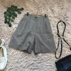 6176❃マックレガー❃タックハーフパンツ【64】チェック柄/ショート丈/秋冬