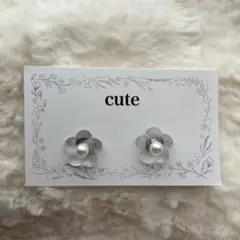 P.2 お花　ピアス　クリア　ハンドメイド