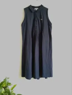 ラコステ　ノースリーブ　ポロワンピース　ネイビー