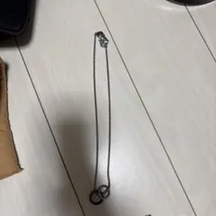 DIESELシルバー チェーンネックレス リング付き　箱付き