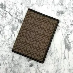 極美品✨COACH コーチ パスポートケース シグネチャー ブラウン