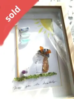 ぷう子様専用 シーグラスアート【端午の節句】ハリネズミシリーズ