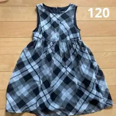 COMME CA ISM チェック柄 ノースリーブワンピース 120A