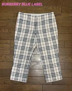 y2k バーバリーブルーレーベル ロゴ刺繍 ノバチェック リボントップス 黒38 美品 BURBERRY BLUE LABEL バーバリーブルーレーベル ワン