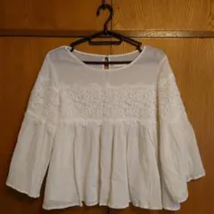 earth music&ecology 七分袖ブラウス Off White