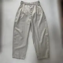 LOEFF タグ付き コットンギャバ ワイドテーパード トラウザー パンツ