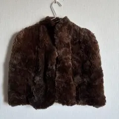 ダークブラウン ファーショートコート極美品　✨高級感あふれるファーのボレロ