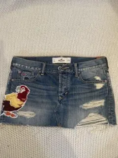 Hollister 刺繍デニムスカート W25