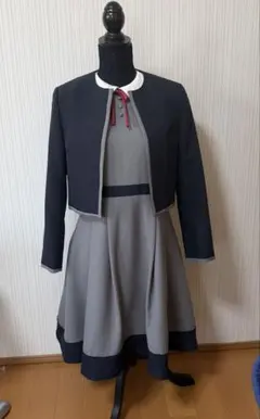 グレーとネイビーのフォーマルドレス 165 cm