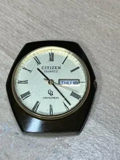 CITIZEN CRYSTRON ゴールド文字盤　ゴールドメッキベゼル　ジャンク