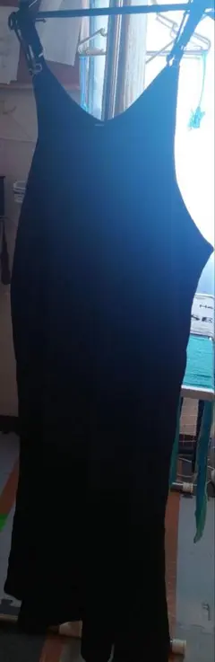 ブラック キャミソール ロングワンピース 4L