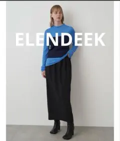 【ELENDEEK】エレンディーク　タックウエストスカート　美品　01 ブラックのサムネイル