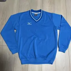 Mizuno 青 Vネック 長袖シャツ S
