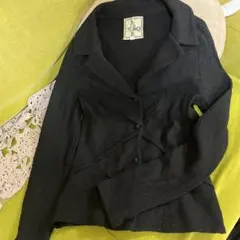 ホコモモラ　黒 ニットジャケット　カーデ