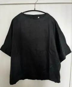 無印良品　ヘンプ 100%　 半袖ブラウス　ブラック　Sサイズのサムネイル