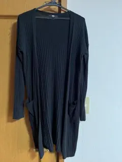 ユニクロ　リブカーディガン　黒