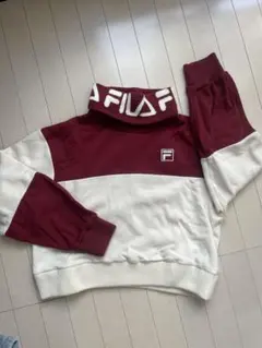 FILA ボルドー/ホワイト セーター Lサイズ