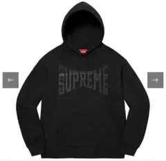 23FWSupreme フード付きパーカー グレー/レッド(美品) - メルカリ
